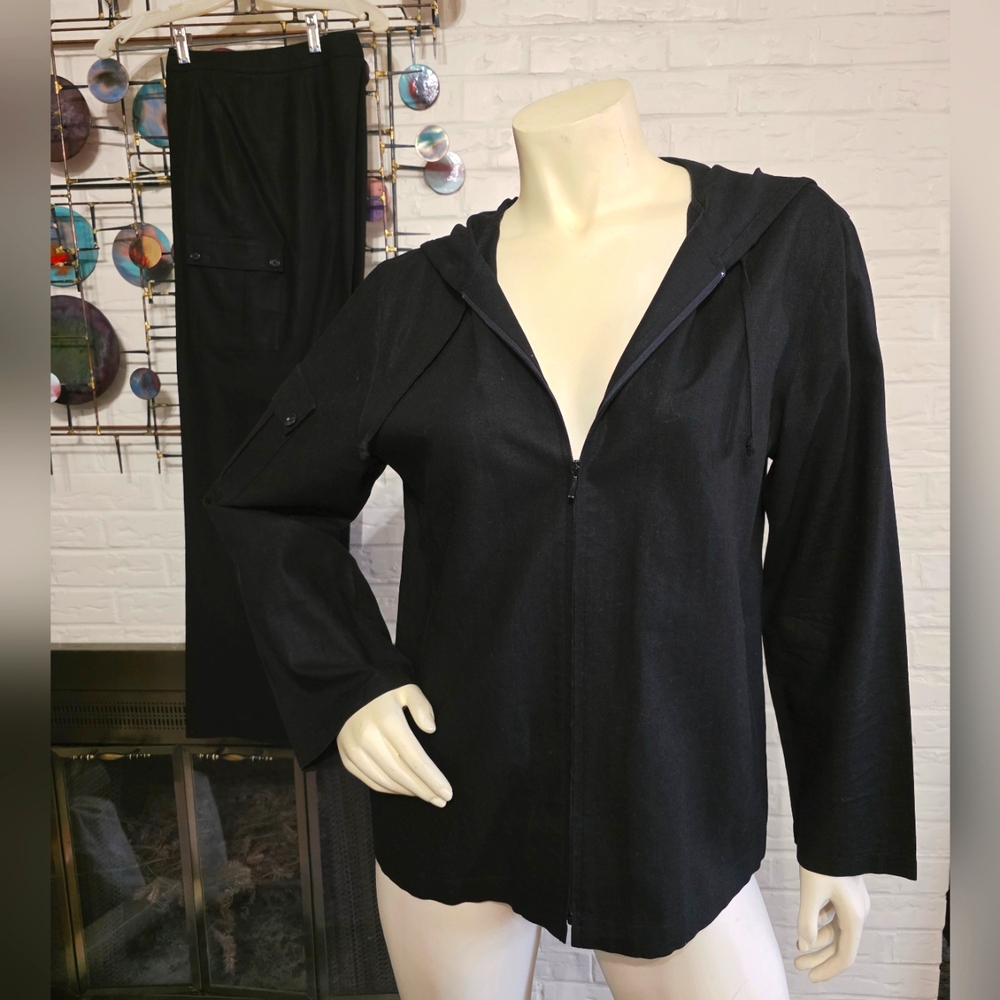 CASLON | Women's Black Hooded Jacket & Matching Pants